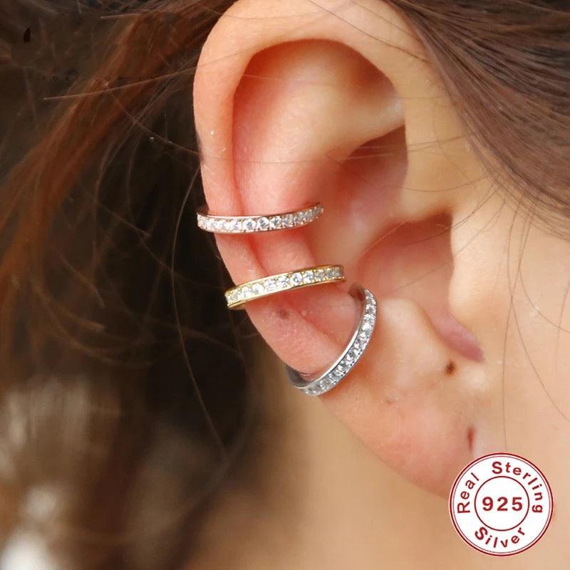 Ear Cuff No Piercing fake earrings • CZ Ear Cuff in Sterling Silver, G –  Luna Jewelry