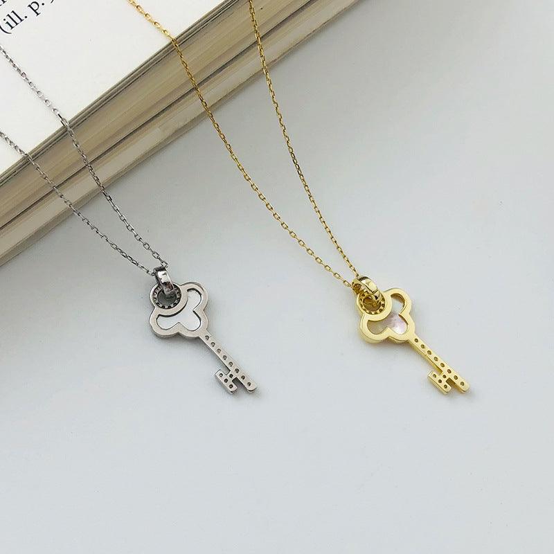 Silver Key Necklace  Classy Women Collection